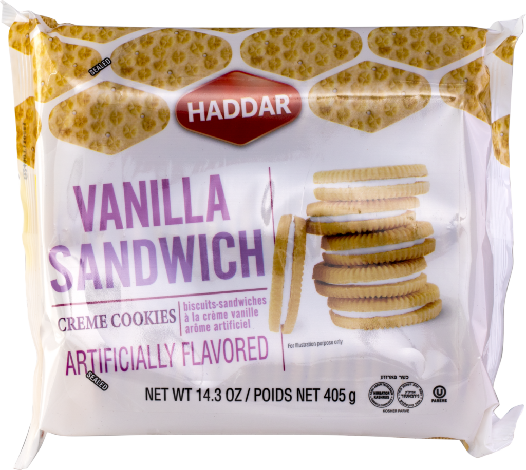 Cookies Vanilla Sandwich Creme 14.3Oz Haddar - Kayco